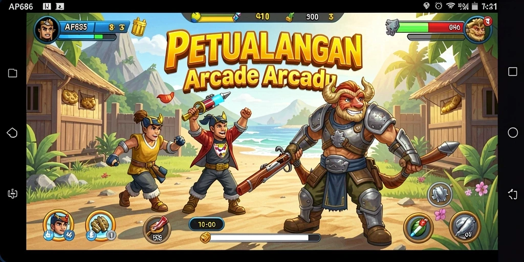 Tangkapan layar AP686 menampilkan aksi gameplay yang menarik dari game Arcade.