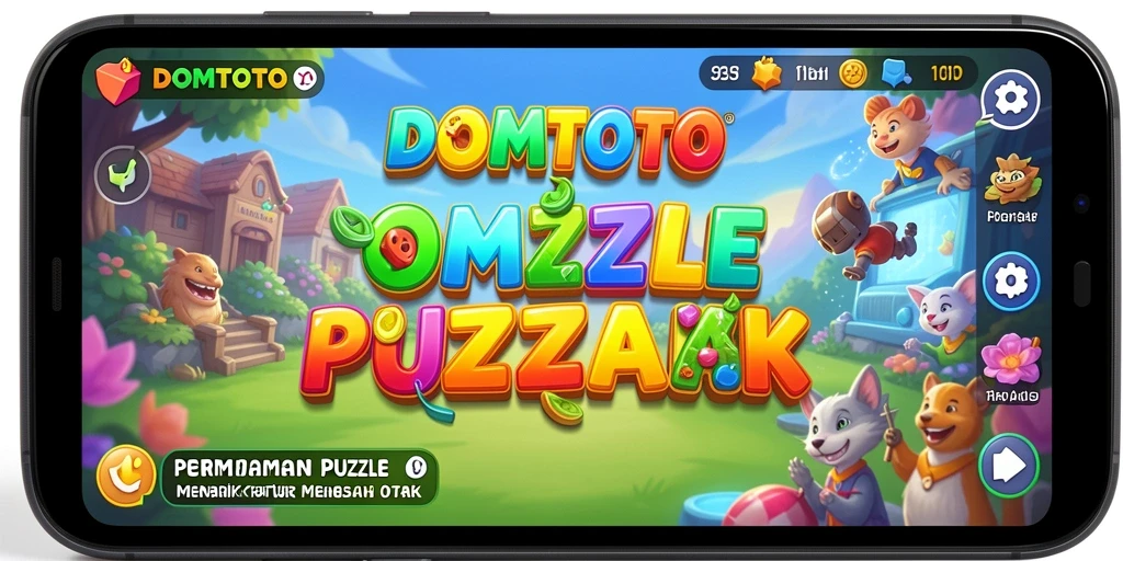 Tampilan gameplay DOMTOTO dengan berbagai puzzle yang menantang.