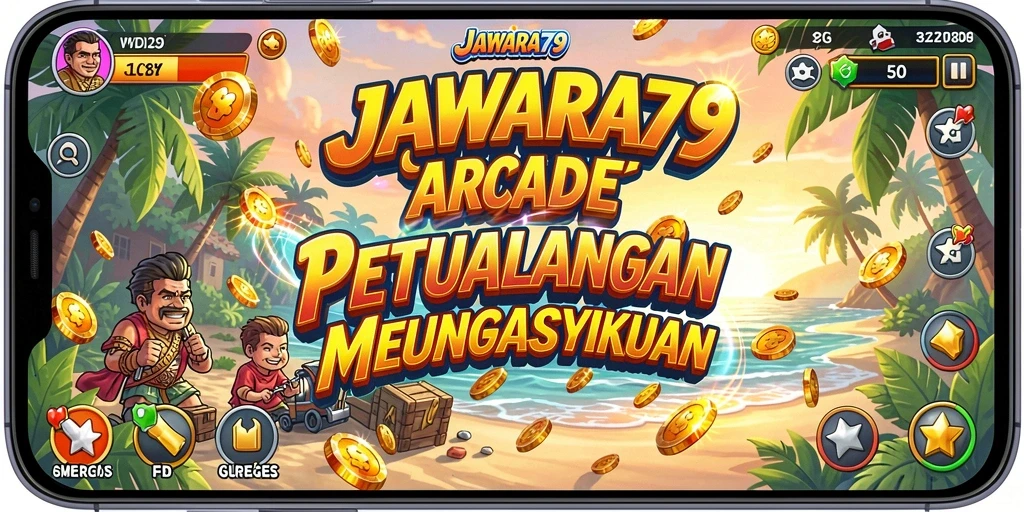 Tampilan gameplay JAWARA79 yang penuh warna dan penuh aksi.