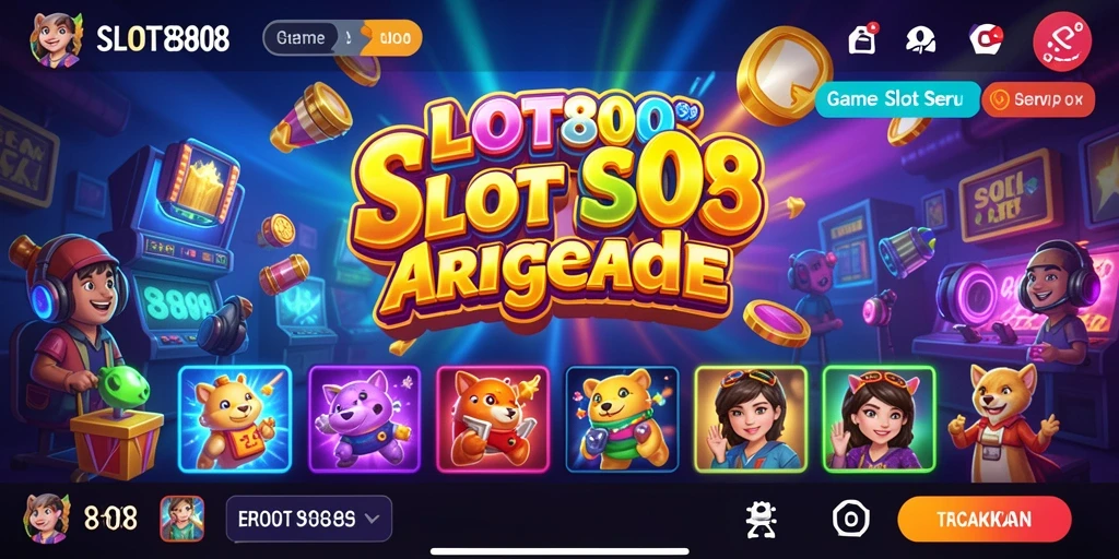 Screenshot menampilkan gameplay seru dari SLOT8808 dengan tema slot yang bervariasi.