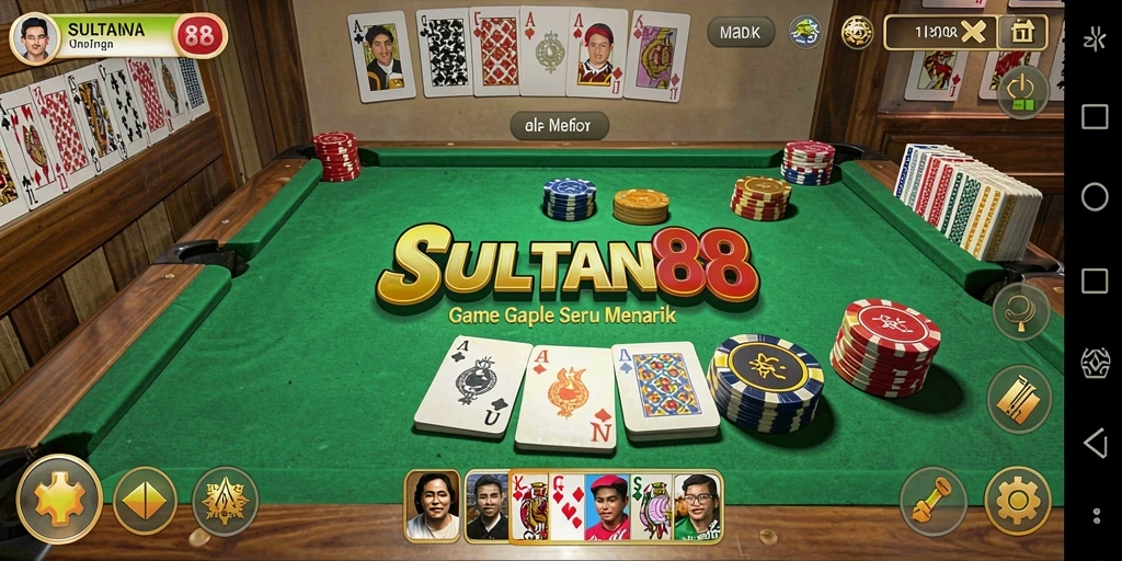 Screenshot utama gameplay Gaple di SULTAN88.